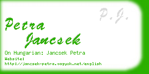 petra jancsek business card